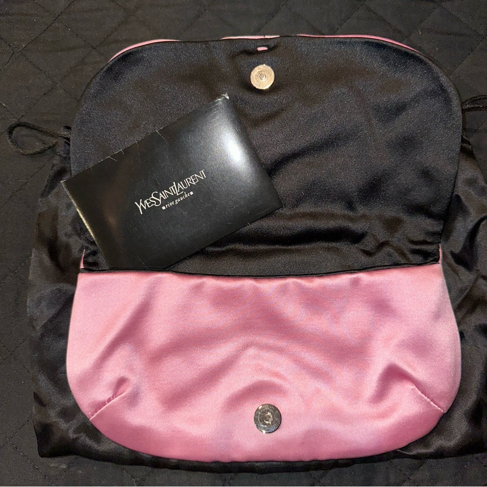 Yves Saint Laurent Pink Satin Evening Clutch (Vintage) - Picture 9 of 10